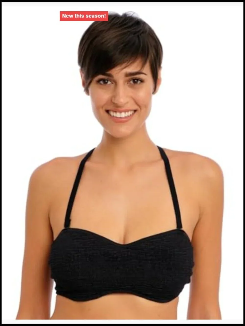 Underwire Bandeau Bikini Top with Adjustable Straps